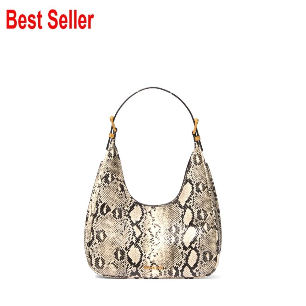 Pebbled Leather Hobo Shoulder Bag with Adjustable Strap
